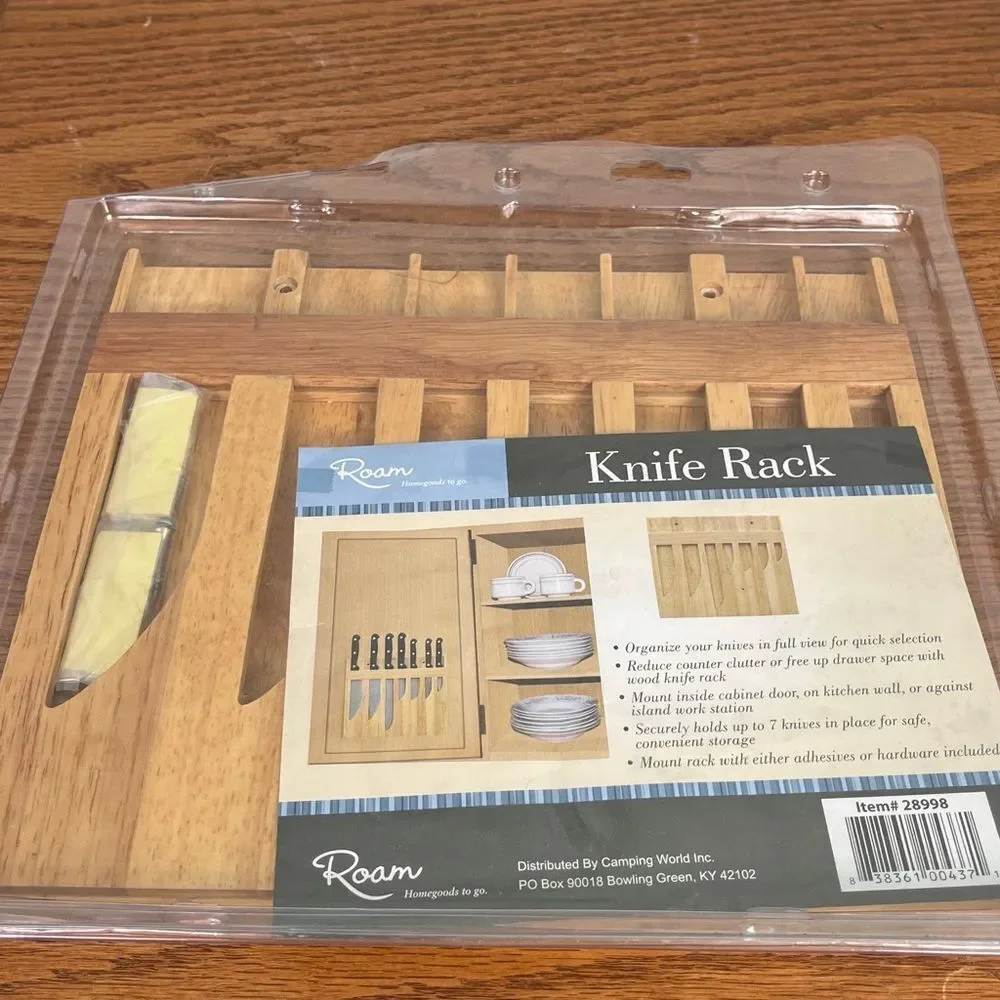 ROAM Natural Wood Knife Rack by Camping World for Camper Cupboards